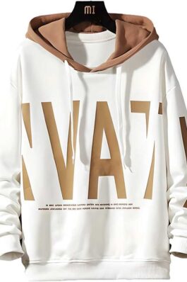White Graphic Print Hoodie