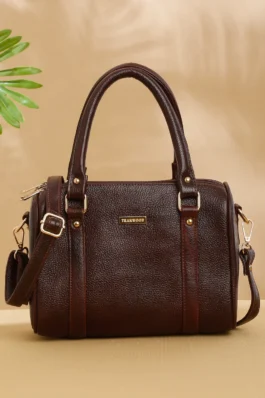 Teakwood Luxe Barrel Satchel