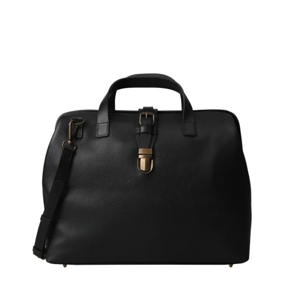 Onyx Elite Structured Leather Duffle Bag