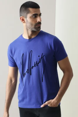True Habit Bold Script Graphic Tee – Royal Blue